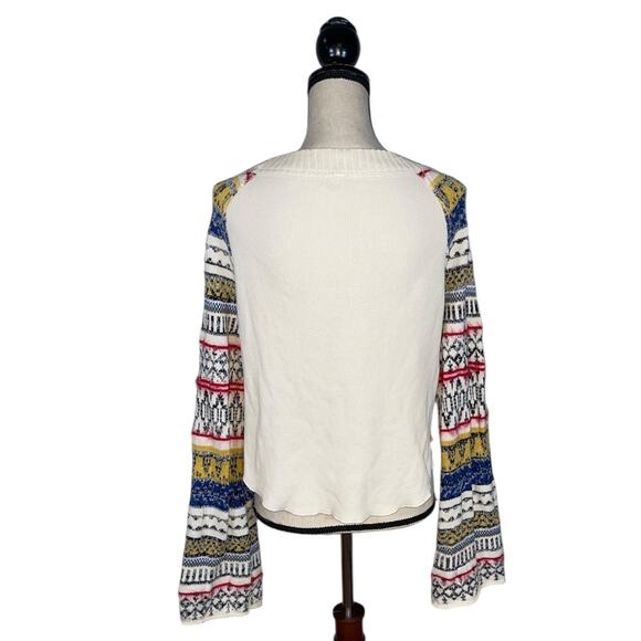 Free People Boho Fairground Wide NeckThermal w/ Multicolor Bell Sleeves  Size: M - Picture 5 of 6